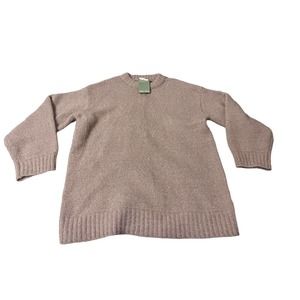 H&M Pink Sweater Dress Tunic Gold Thread Sparkle Long Sleeve Large NWT